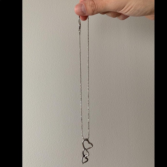 Bitter Sweet 925 Sterling Silver Hearts Necklace - Picture 3 of 3